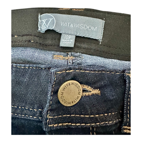 Wit & Wisdom Dark Wash Flare Jeans - Size 10P - Picture 2 of 8